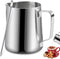 Stainless Steel Espresso Milk Frothing Pitcher, 20OZ/600ML Coffee Frother Cup with Decorating Art Pen for Espresso