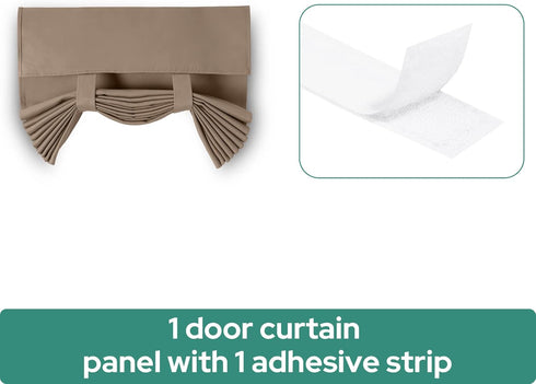 HOMEIDEAS Cappuccino Blackout Door Curtains, 26 X 40 Inch Room Darkening Thermal Insulated Tie Up Shades, 1 Panel