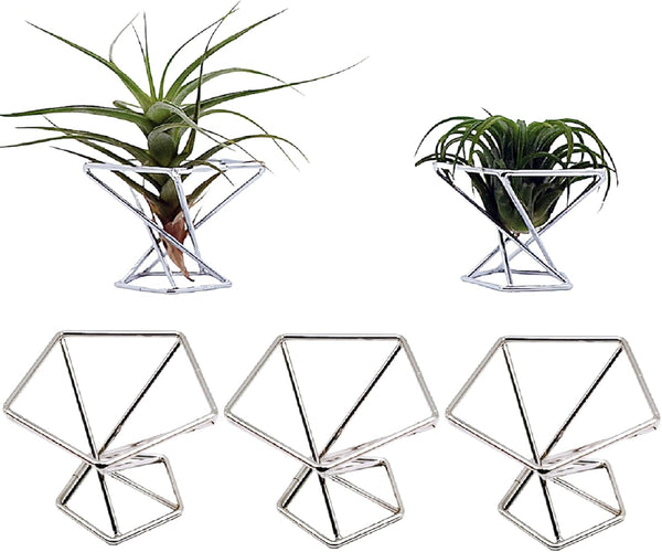 Nwsrayu Geometric Air Plant Holder Airplants Rack Metal Plants Stand Planter Shelves Himmeli