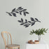 2 style1) OYEFLY Pieces Metal Vine Olive Branch Leaf Wall Decor,Tree Leaf Wall Decor for Living Room (Black