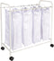 Household Essentials Rolling Laundry Sorter, 4 Bag Laundry Sorter Cart with Washable
