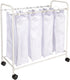Household Essentials Rolling Laundry Sorter, 4 Bag Laundry Sorter Cart with Washable