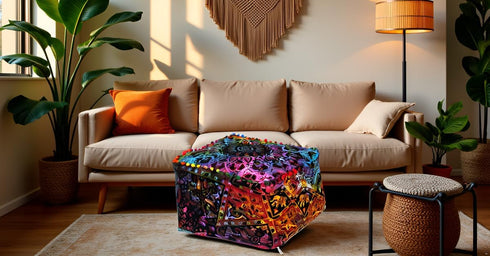 22X22X14 inches, CRAFT KALA Square Mandala Floor Pillow Cushion Cover Seating Throw Cover Hippie Decorative Bohemian