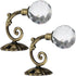 Curtain Tieback Hooks - Drapery Holdbacks with Crystal Ball Design, Metal Curtain Holdback (Bronze 2pcs)