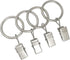 44 Pack Metal Curtain Rings with Clips, Drapery Clips for 6/8 in Curtain Rod, Matte Silver