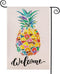 Welcome Pineapple Garden Flag, 12.5 x 18 Inch, Double Sided Burlap Flag for Seasonal Farmhouse Decoration