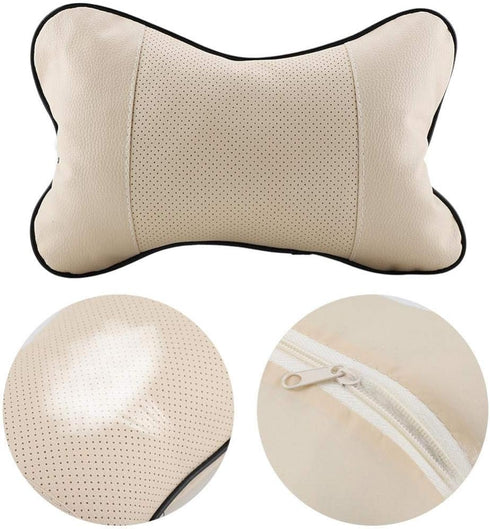 Car Headrest Pillow, Skin-Friendly Headrest Pillow for Car Seat, Office Chair (Beige)