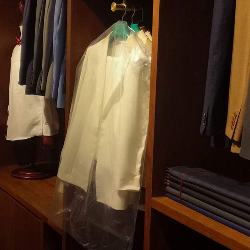 30 Pack Clear Plastic Clothes Covers, 35.4inch Dry Cleaning Dust Proof Garment Bags for Home Storage