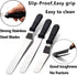 Sorxine Angled Icing Spatula Set of 3, Metal Stainless Steel for Kitchen Cake Baking Decorating, 6", 8", 10" Blade