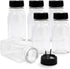 RoyalHouse 6 Pack 9.5 Oz Plastic Spice Jars with Black Cap, Clear Plastic Containers with Shaker Lids