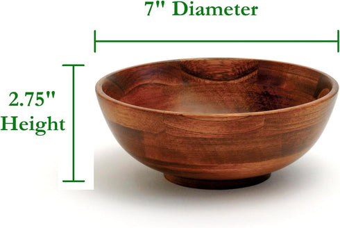 Lipper International Footed Serving Bowl, Cherry Finished, Small, 7" Diameter x 2.75" Height, Single Bowl