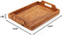 14.5" Small Hand-Woven Rattan Serving Tray with Handles Rectangular Snack Tray for Coffee Table, Fruit, Drinks, Decor