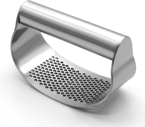 Garlic Press Rocker Stainless Steel, Fruit Crusher with Comfortable Handle, Easy Use & Clean Kitchen Tool