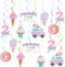 Pastel Ice Cream Two Sweet 2nd Birthday Party Supplies, Ice Cream Donut Hanging Streamers for Summer Party