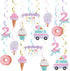 Pastel Ice Cream Two Sweet 2nd Birthday Party Supplies, Ice Cream Donut Hanging Streamers for Summer Party