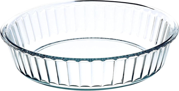 Simax Glass Pie Pan for Baking, Deep Round Dish for Apple, Pumpkin, Holiday Pies, 10.25 Inch