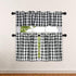 SEEYE Farmhouse Kitchen Curtains - Buffalo Plaid Tiers for Windows, Light Filtering, 27” W x 24” H, 2 Pcs, Black
