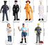 7pcs People Everyday Heroes Figurine Toys: Human Figurine Pilot Postman Baker Mailman Policeman Construction Worker
