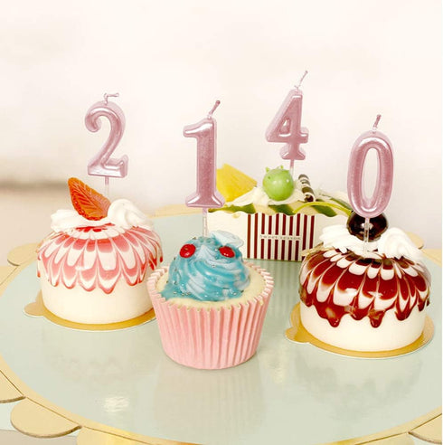 9th Birthday Candle Nine Years Pink Happy Birthday Number 9 Candles for Cake Topper Decoration for Party