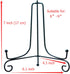 (4 pack) 7" Black Iron Display Stand, Easel Plate Display for Photo Frames, Cookbooks, and Art