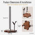 Countertop, Wooden Paper Towel Holder Floral Base with Dual Iron Rods in Antique Brown Finish, Leaf-Shaped Accent