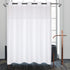 River Dream White Fabric Shower Curtain, 71x74 inches with Sheer Window, Water Repellent, No Liner Needed