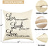 Ogiselestyle Motivational Sign Throw Pillow Case, Live Every Moment, Laugh Every Day, Love Beyond Words, 18" x 18"