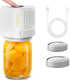 Electric Mason Jar Vacuum Sealer - Cordless Kit for Wide-Mouth & Regular-Mouth Jars, Food Storage and Fermentation,