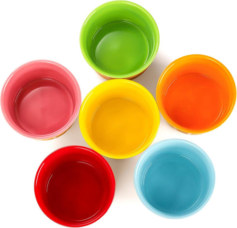 Set 6 9 Oz Elsjoy of Ceramic Ice Cream Cups, Porcelain Dessert Bowl Reusable Sundae Cups, Mini Ice Cream Bowls