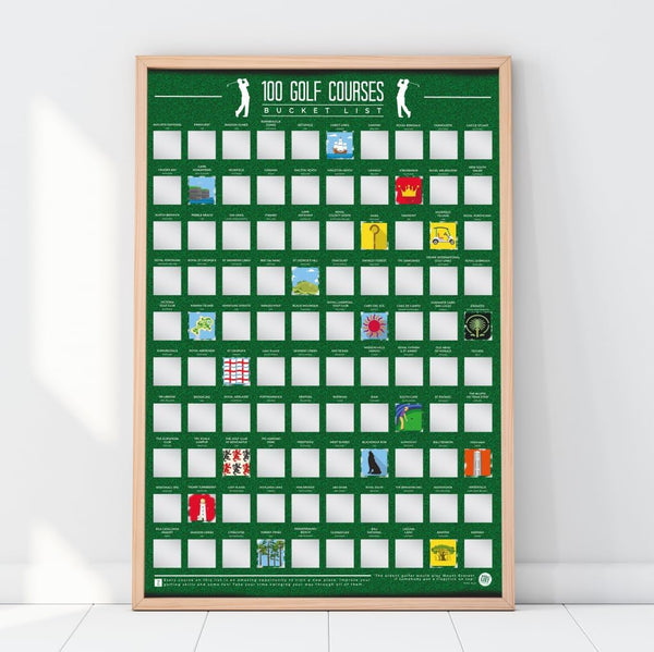 Gift Republic 100 Golf Courses Bucket List Poster