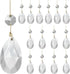 Aiskaer 15 Pcs Clear Teardrop Crystal Chandelier, Crystal Pendant for Light Lamp