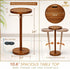 Lunani OUR PASSION 24 2 Drink Table for Small Spaces Pedestal Side Table with Stable Base, Phone Holder & Coasters