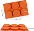 Palksky Silicone Molds for Baking (2 Pack), 6-Cavity Large Round Disc Mold for Hamburger, Chocolate Cake
