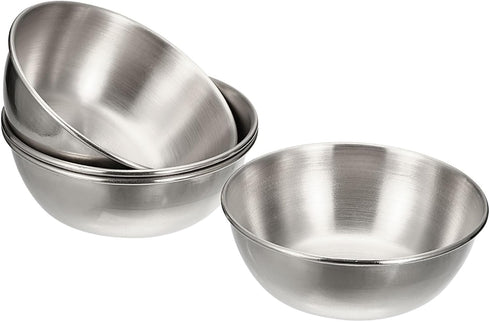 uxcell 4pcs Stainless Steel Sauce Dishes, Metal Serving Bowls for Sauces, Rice, Ice Cream