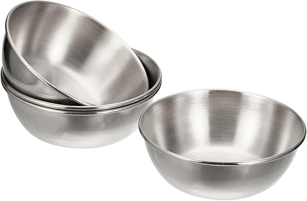 uxcell 4pcs Stainless Steel Sauce Dishes, Metal Serving Bowls for Sauces, Rice, Ice Cream