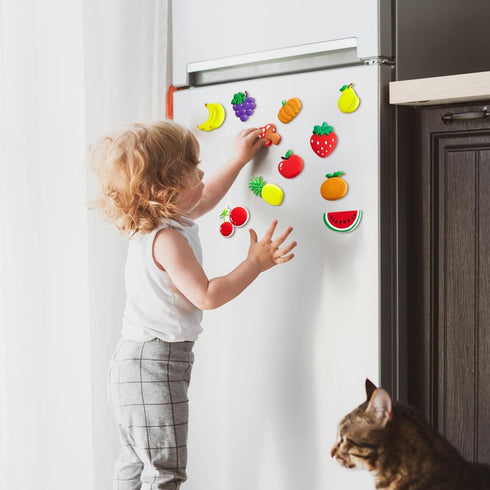 Waterproof PVC Refrigerator Magnet Stickers - Strong Hold Cut Fruit Design for Photos, Notes & Decorations