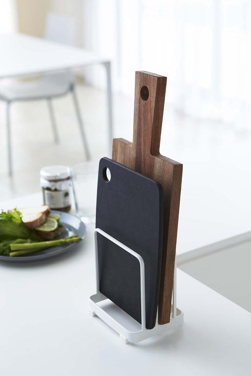 Yamazaki Home Plate Cutting Board Stand, Kitchen Storage Rack Holder Organizer