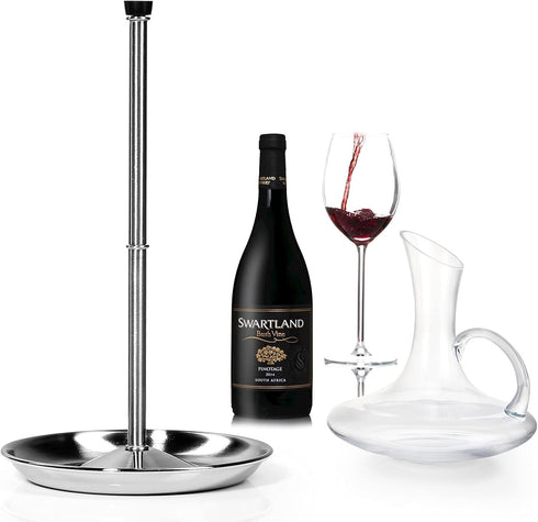 Wine Decanter Drying Stand with Silicone Head, Detachable Shelf Rack Holder with Drip Catching Base (Decanter Not