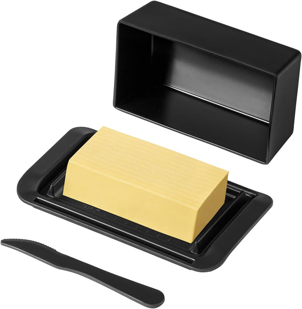 Butter Dish with Lid, Large Butter Dish with Lid for Countertop Built-in