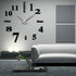 Modern 3D Frameless Large DIY Wall Clock, Watches Hours, Home Decorations for Living Room Bedroom (Black)
