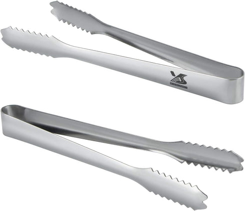 MSY BIGSUNNY Durable Stainless Steel Ice Tongs - 7 inch Sugar Cube Serving Tongs, Set of 2