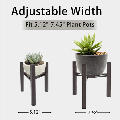 Drawinsage 5-6-7-7.5" Adjustable Plant Stand Indoor, Metal Stable Plant Holder, Modern Plant Stands Fits Pots for Home