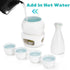 Set Set, 7 Set 1 1 1 4 Foraineam White Ceramic Sake with Warmer Pot, Japanese Style Porcelain Hot Saki Drink Bottle