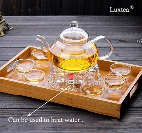 Heart Shape Crystal Teapot Heating Base, Glass Teapot Warmer for Heating Beverages
