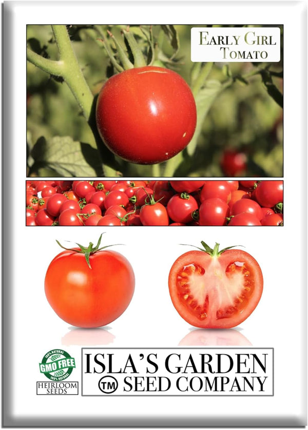 Early Girl Tomato Seeds for Planting, 25+ Seeds Per Packet, (Isla's Garden