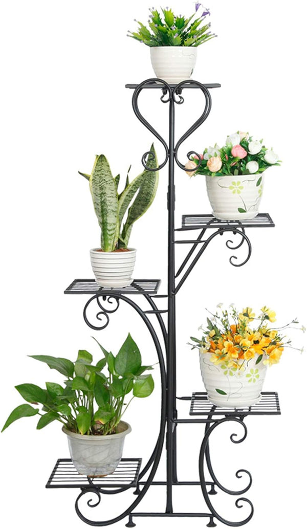 5 Tier Plant Stand Indoor Outdoor, Tall Flower Display Stand, Multi-Tiered Plant