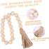 Garneck Wood Bead Garland, Rustic Country Decor Prayer Beads for Home Door Knob Christmas Decoration