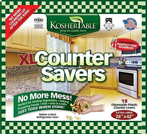 Extra Large Disposable Counter Liners, Pack of 18 Plastic Kitchen Covers for Easy Cleanup After Food Prep