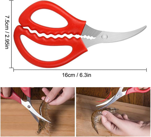 Calary 8Pcs Seafood Scissors, Multifunctional Crab Leg Crackers and Tools for Seafood
