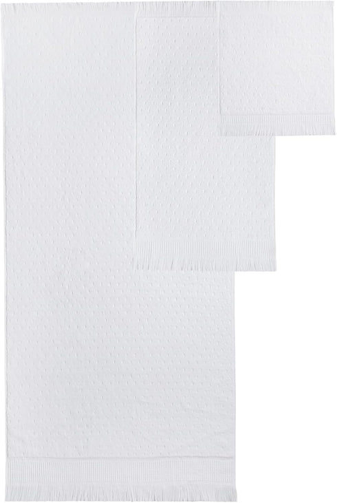 Set 3 (1 1 1 SOFE H&L | NADIAS Luxury Bath Towels of Bath Towel Hand Towel Wash Cloth) White | Light, Premium, Soft